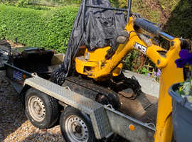Jcb mini digger with trailer