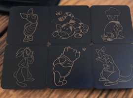 Set of 6 Winnie-the-Pooh Wood Drink Coasters. PRICE FOR 6 COASTERS £4.60