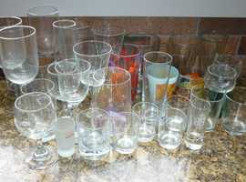 Various glasses, 30 of ideal for a party