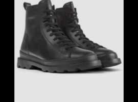 Leather Lace Up Block Heel Ankle boots