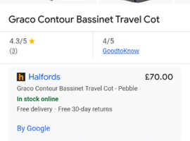 Baby travel cot and bassinet