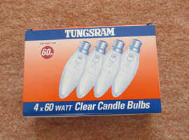 Tungsram 60W Clear Candle Bulbs x 4
