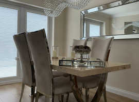 Luxury marble table and four chairs