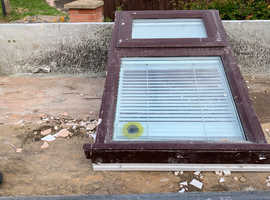 Upvc window mahogany outside white inside