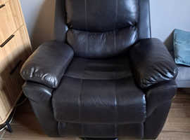 Black faux leather riser recliner chair