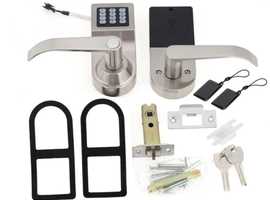 4-in-1 Electronic Door Lock Unlocked by Password RF Card Remote Control Key Home Security Entry