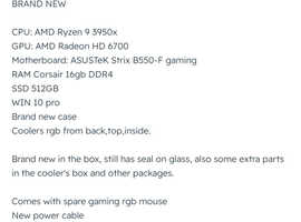 Brand new gaming pc