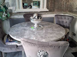 Solid Marble Dining Table And Chairs