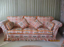 EYECATCHING UPHOLSTERED LARGE SOFA and MATCHING ARMCHAIR
