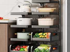Joybos 5 Tier Adjustable Fruit Vegetable Metal Basket Kitchen Storage Cart