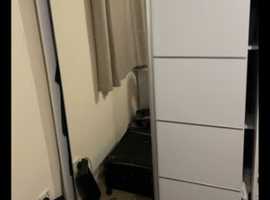White mirror sliding door wardrobe