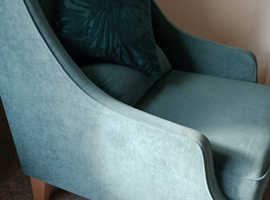 Teal sofa and chair