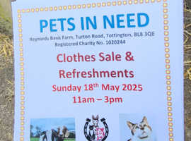 GARAGE SALES AT PETS IN NEED - LANCS