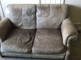 Small two seater leather sofa