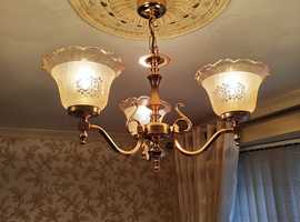 Real gold plated 3arm Chandalier