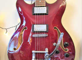 IBANEZ ARTCORE AS 73 model Semi Hollow H H Semi Acoustic with Bigsby.