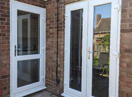 NEW WHITE UPVC FRENCH DOORS FRONT DOORS BACK DOORS WINDOWS HANDLES GLASS FREE DELIVERY STOCK
