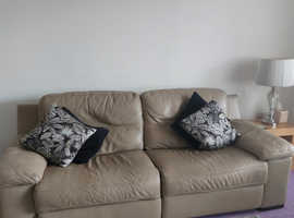 leather 3 seater sofa, 2 seater sofa and storage footstool