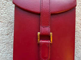 Genuine red leather jewellery case unused.