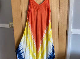 NEW TIE DYE BEACH DRESS/COVER UP BY MITZY SIZE XL 18/22