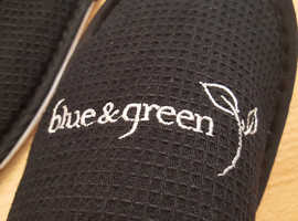 'blue & green' Branded Hotel Spa Slippers - Brand New!