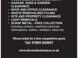 SHORESIDE CLEARANCE  House, Garage and Garden Clearance specialists - Ring today for a free quote