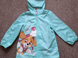 Girls paw patrol shower proof thin jacket age 7 to 8 years