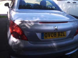 Peugeot 207, 2008 (08) Silver Convertible, Automatic Petrol, 65,452 miles