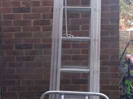 2 x 3 tier extending ladders including  2 x microlite stands