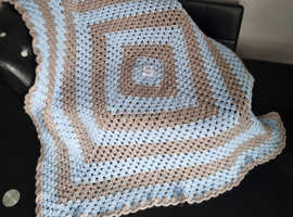 Crochet Baby blanket, Personalised, Boy's and Girl's colours available