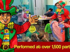 CLOWN MAGICIAN Entertainer birthday Children's BALLOON MODELLER London bubbles party hire Kids hire