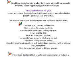 1 to 1 Sewing Lessons