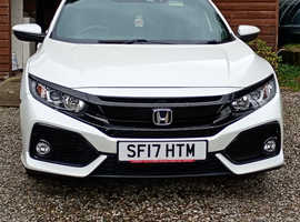 Honda Civic, 2017 (17) White Hatchback, Manual Petrol, 92,000 miles