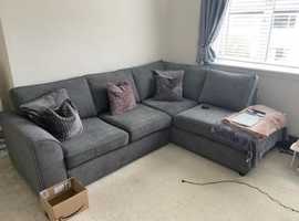 Cream 4x settee L shape corner sofa couch