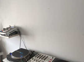 DJ turntables full set up