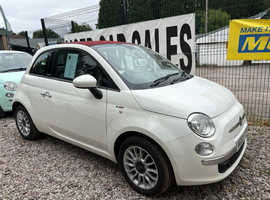 Fiat 500, 2013 (63) White Convertible, Manual Petrol, 72,512 miles
