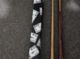 2 piece pot black cue in million dollar carry case