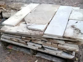 Paving slab pieces on a pallet
