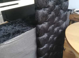 King size divan bed 2 drawer in black velvet