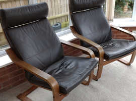 Pair of IKEA Poang Armchairs
