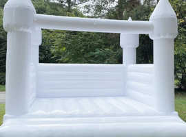 Hire of 15 x 15 ft ADULT FRIENDLY white bouncy castle in CHESTERFIELD!!