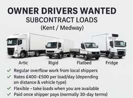 Owner Drivers Wanted - Subcontract Loads (Kent / Medway)