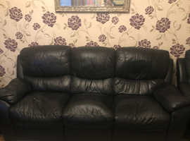 Real leather black Sofas