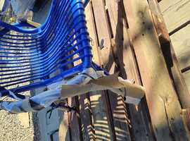 Stylish Blue Wicker Chair - Refurbished Modern Design