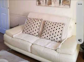 Cream leather sofa - REDUCED