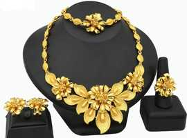 Necklace Set Gold Color Jewelery sets Earring Bracelet For Women