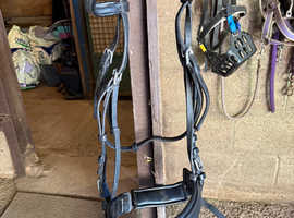 Extra full size black bridles