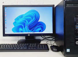 Complete HP PC Computer, Intel Core i3-6100, Windows11; 8GB RAM 128GB SSD & 500GB HDD, MS Office