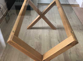 Rectangular Glass/Wood Dining Table
