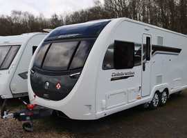 Swift Celebration 645 2019 4 Berth Fixed Island Bed Twin Axle Caravan + Quad Motor Movers + Just had a Full Service + 3 Months Warranty Included